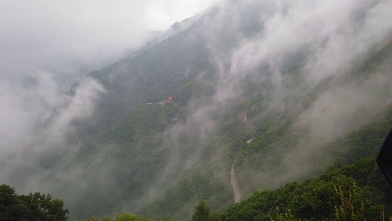 山中雨后形成的雾气视频下载