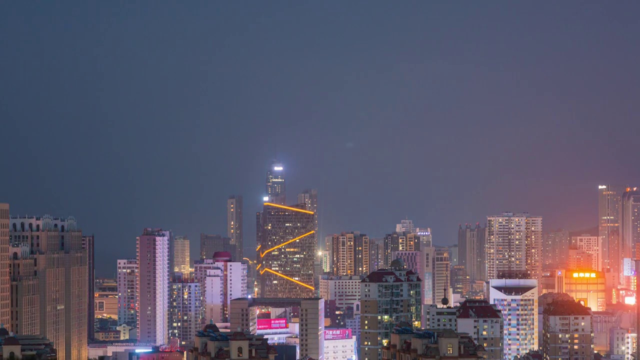 烟台市中心夜景视频素材