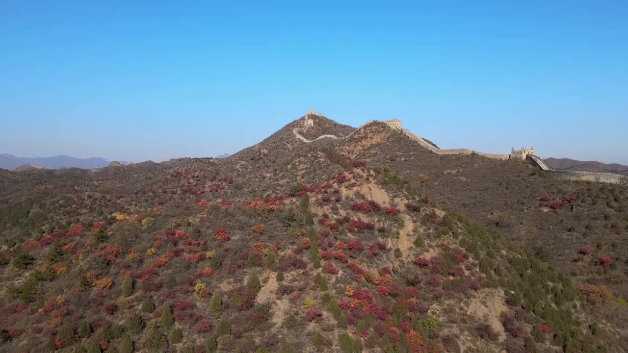 秋季长城美丽风光视频素材