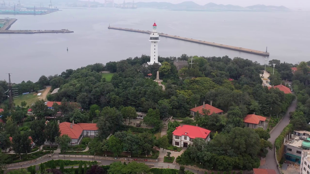 山东烟台市烟台山景区风光视频素材