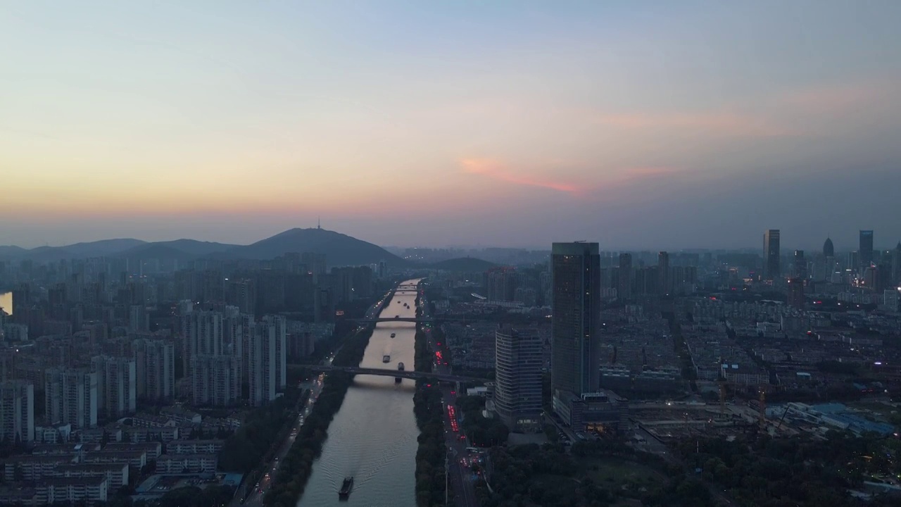 京杭大运河无锡段夜景视频素材