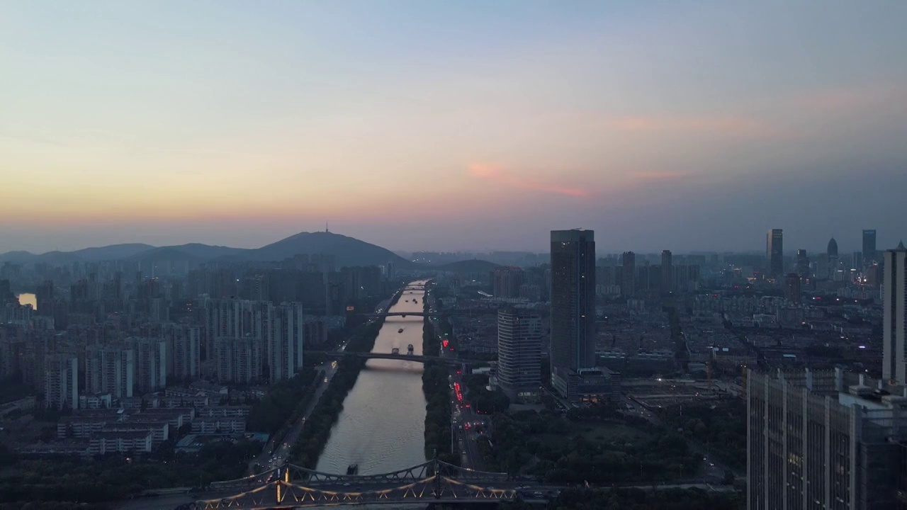 京杭大运河无锡段夜景视频素材