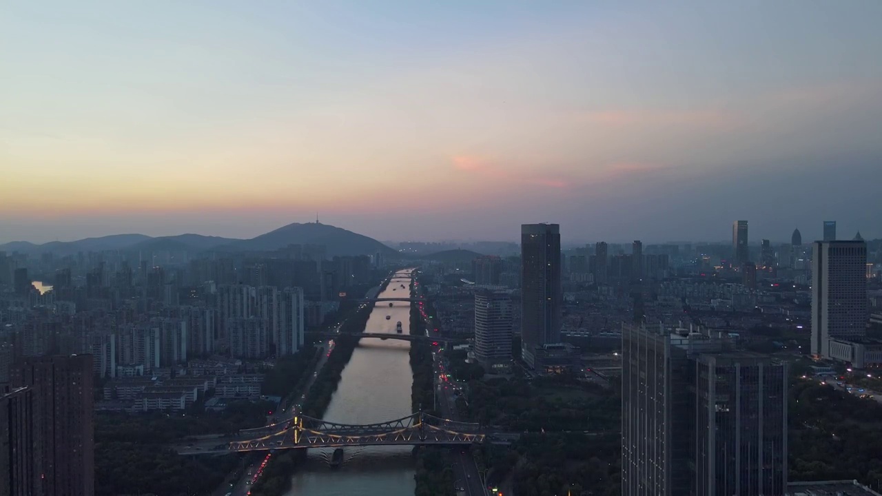 京杭大运河无锡段夜景视频素材