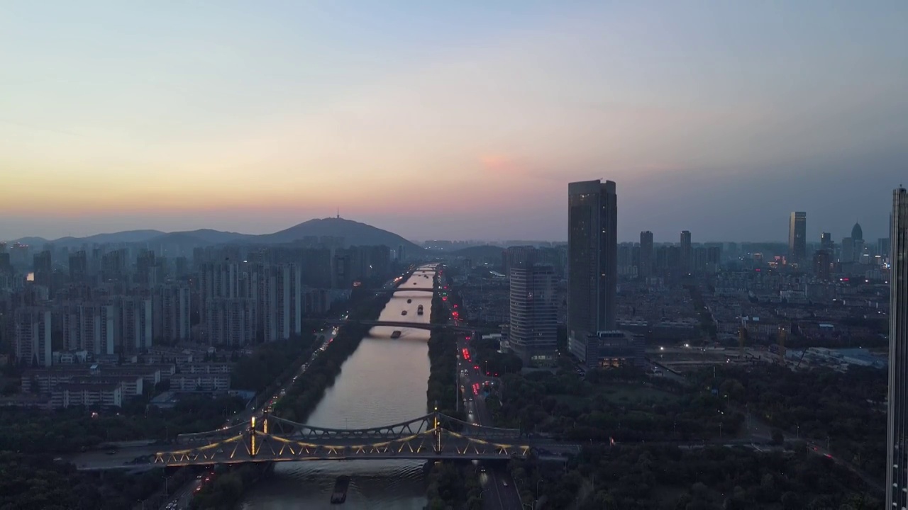 京杭大运河无锡段夜景视频素材