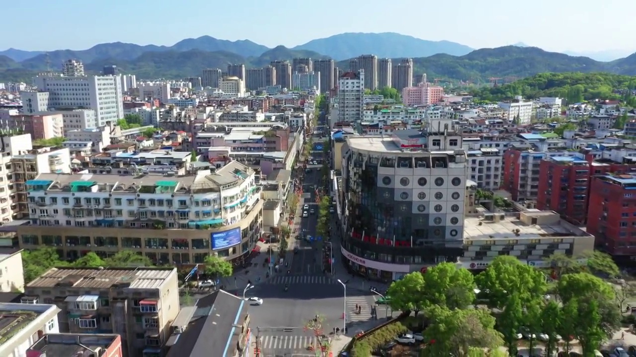 航拍丽水商业街中山街视频素材