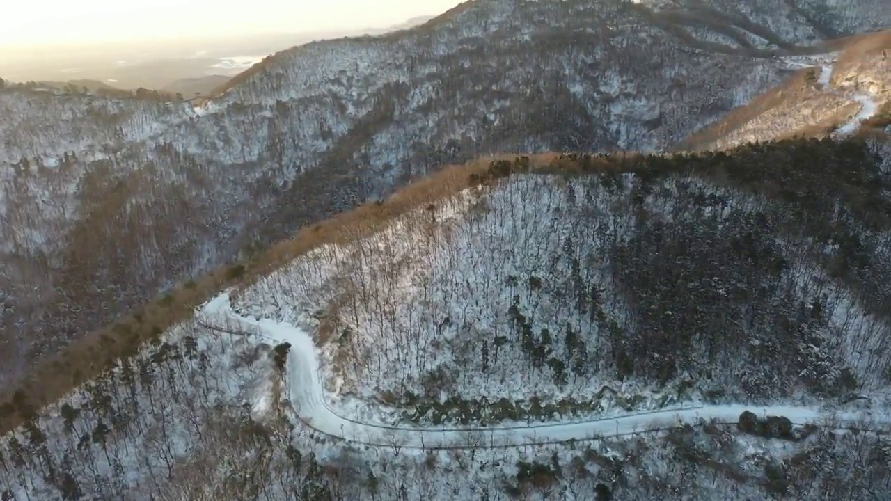 茅山下雪航拍视频素材