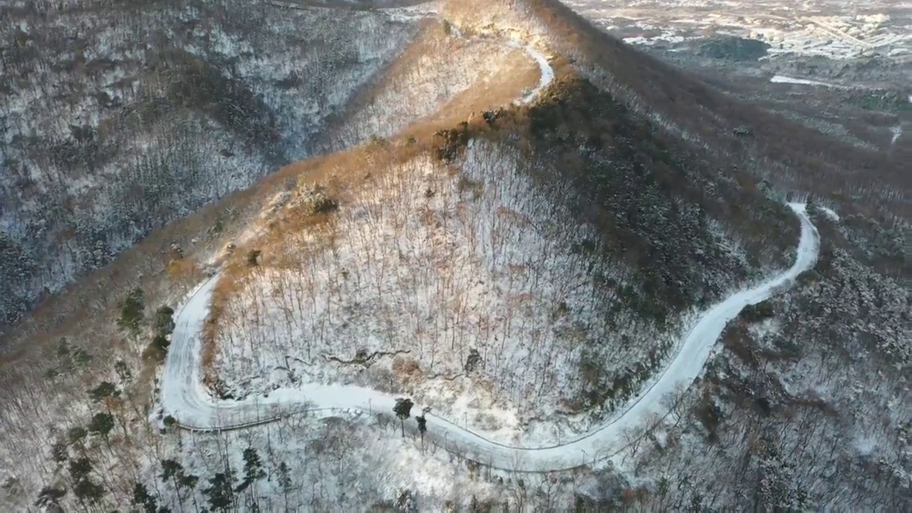 茅山下雪航拍视频素材