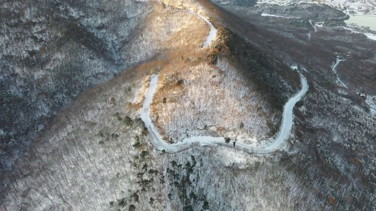 茅山下雪航拍视频素材