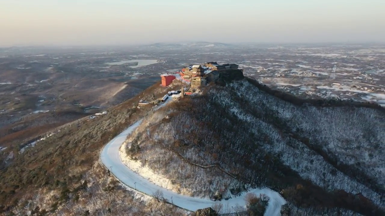 茅山下雪航拍视频素材