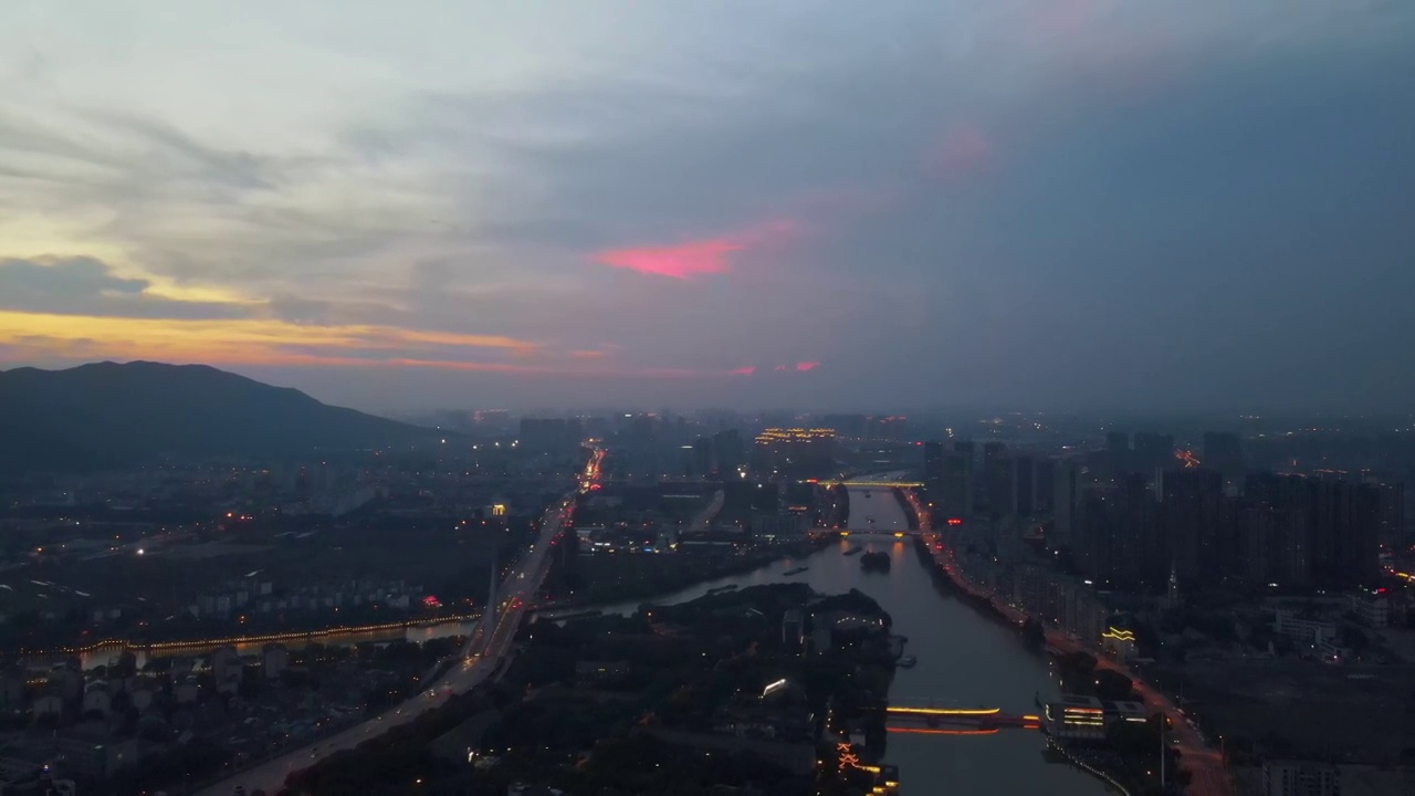 京杭大运河无锡段夜景视频素材