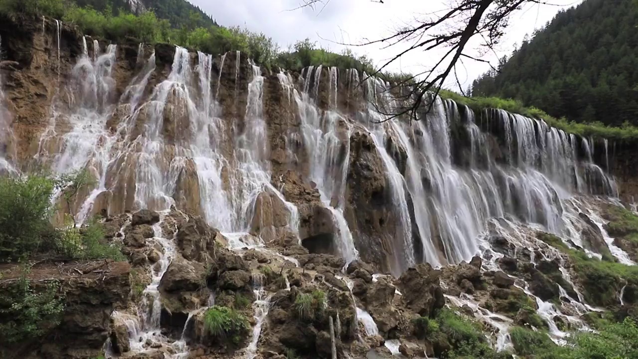 九寨沟瀑布风光视频素材