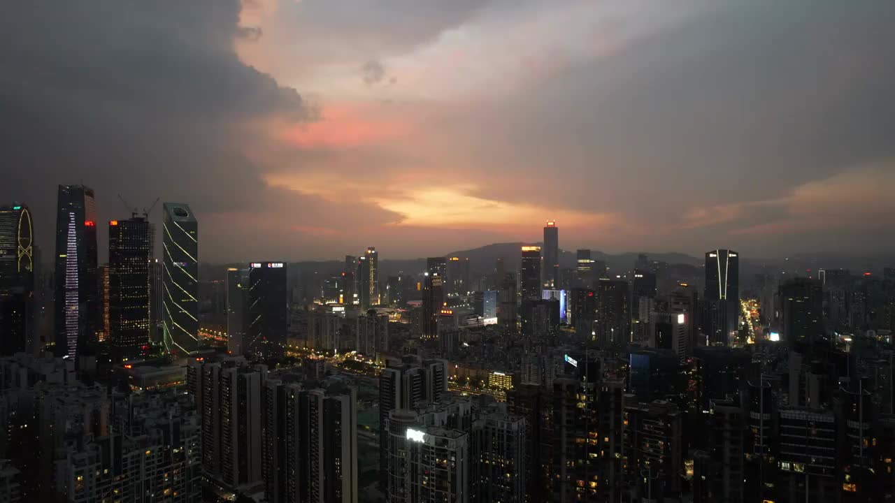 广州珠江新城夜景航拍视频素材