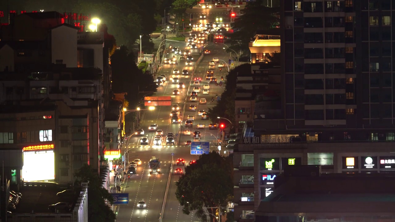 广东省中山市夜景交通车流视频素材