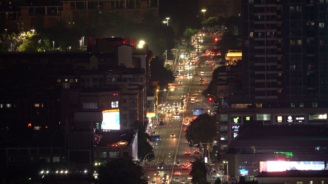 广东省中山市夜景交通车流视频素材