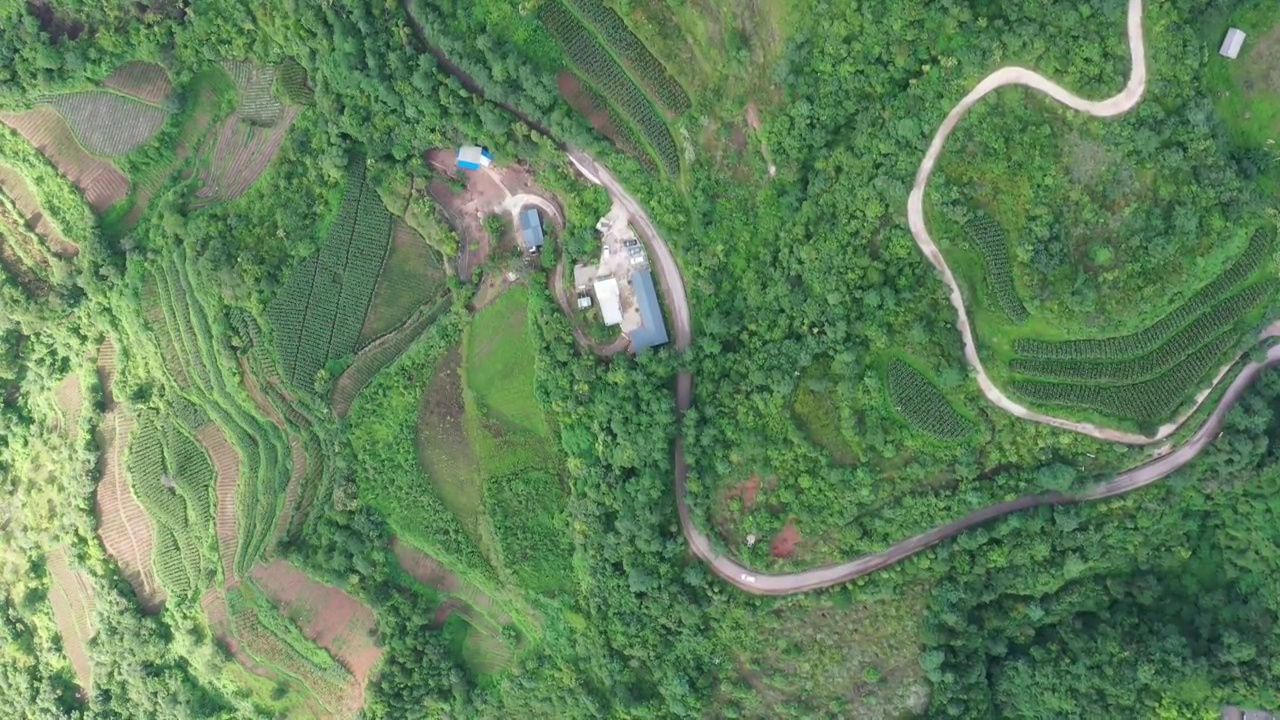 云南省昆明市郊区山区森林航拍风光视频素材