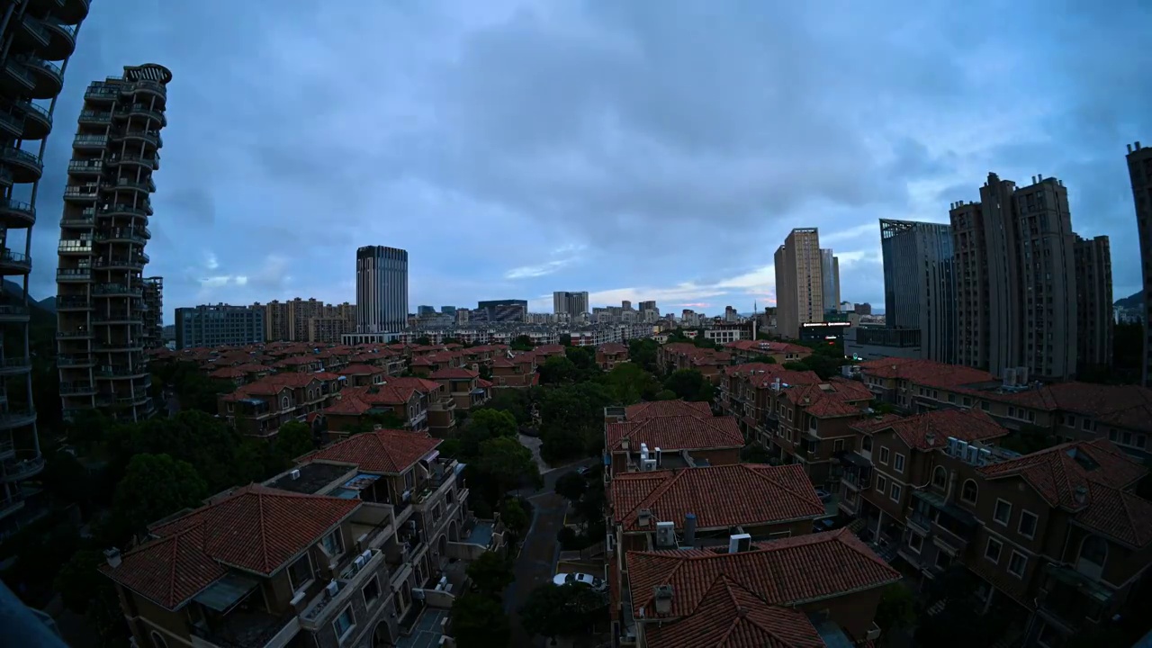 浙江舟山普陀区山海华府日转夜延时视频素材