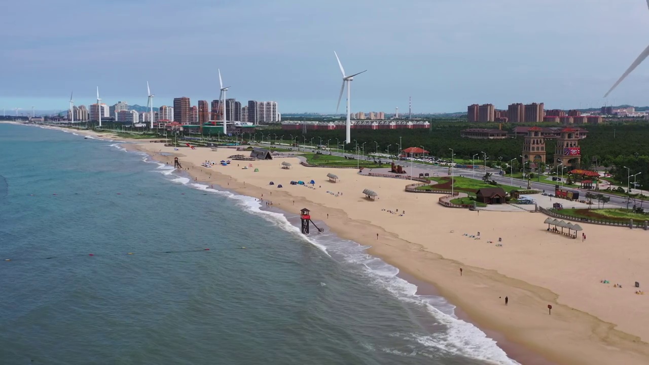 山东威海荣成那香海海水浴场风光视频素材