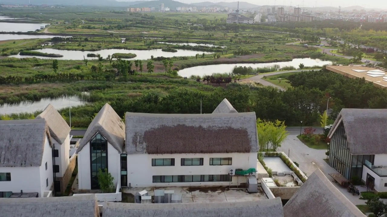 山东威海荣成天鹅湖旅游度假区风光视频素材