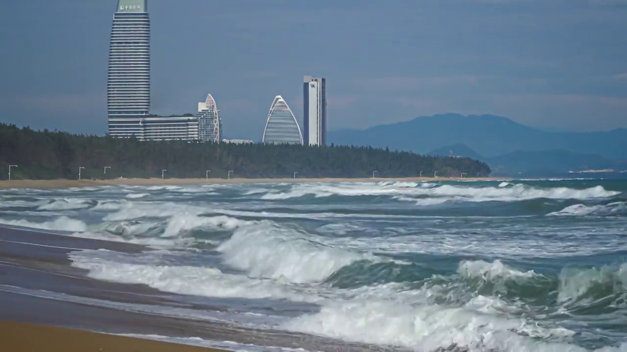 海南三亚亚龙湾自然风景视频素材