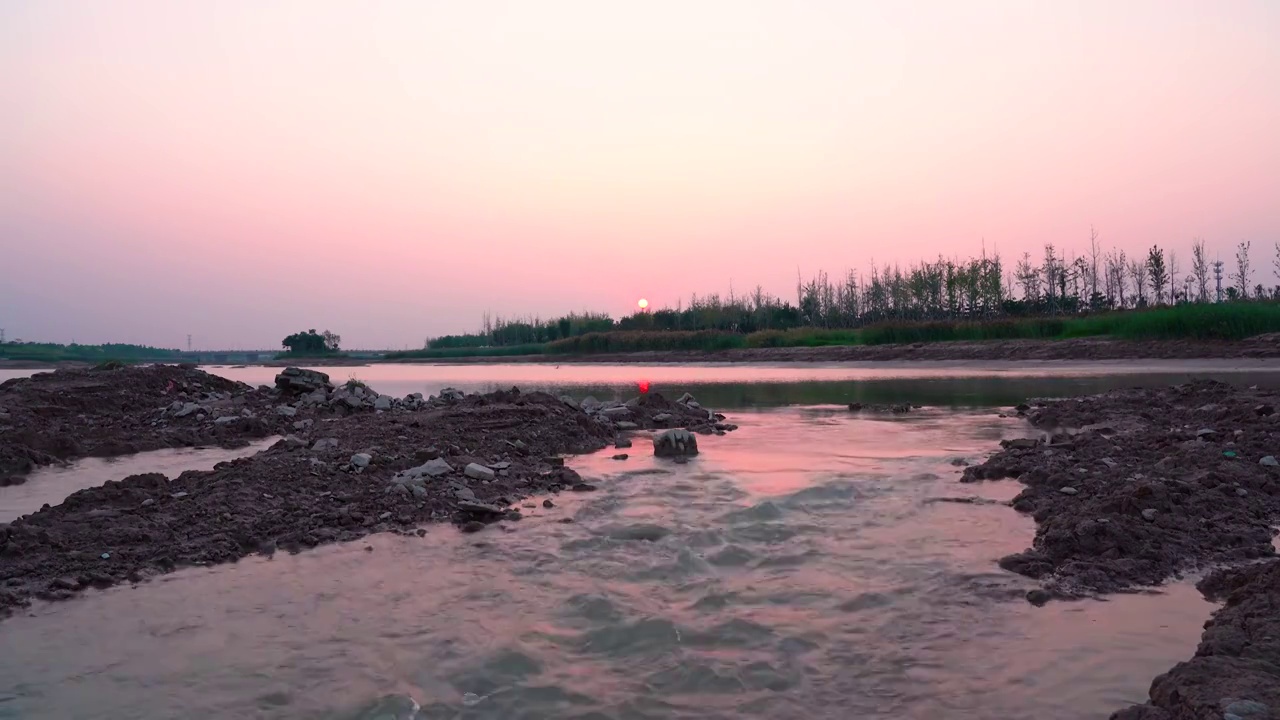 暴雨后的大沙河日落视频素材