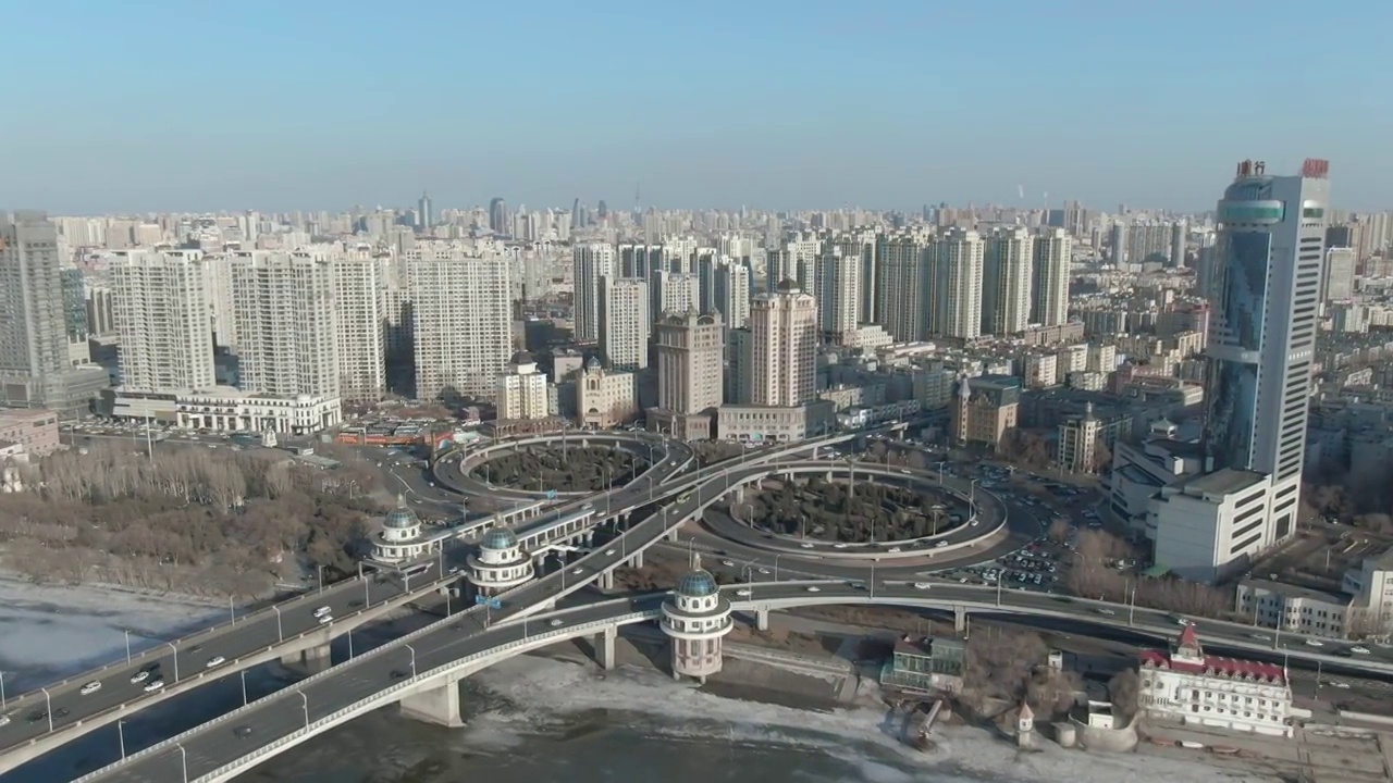 建筑外部 都市风景 摩天大楼 现代 办公室视频素材