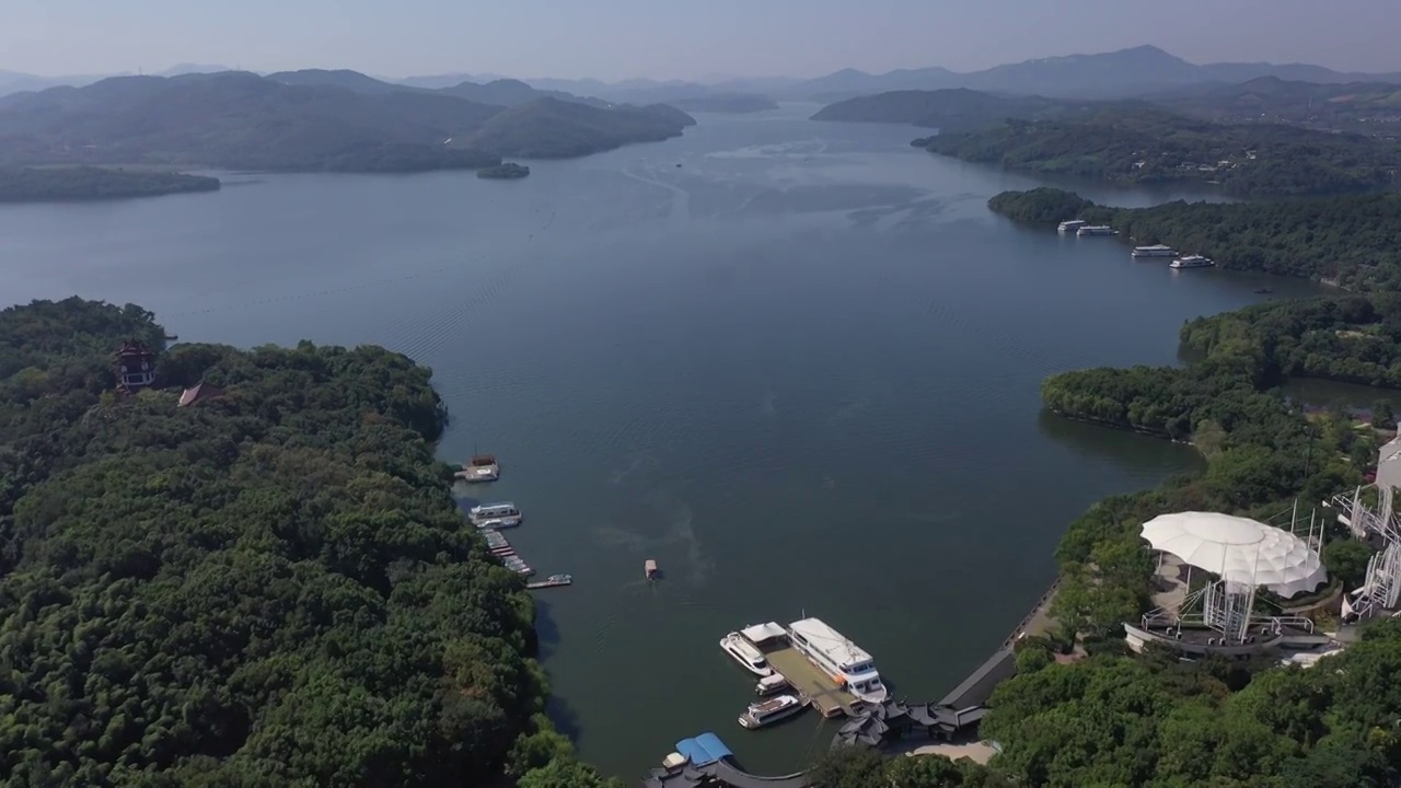 江苏溧阳天目湖景区视频素材