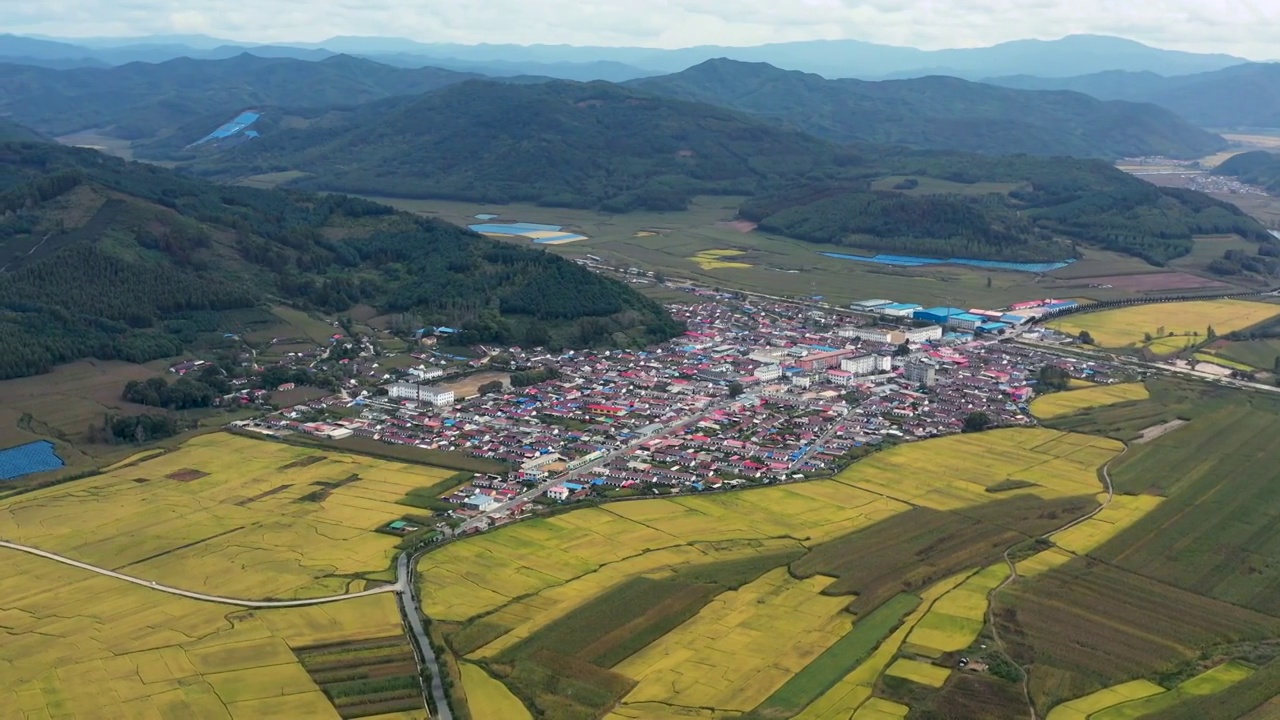 东北村镇秋天景色视频素材