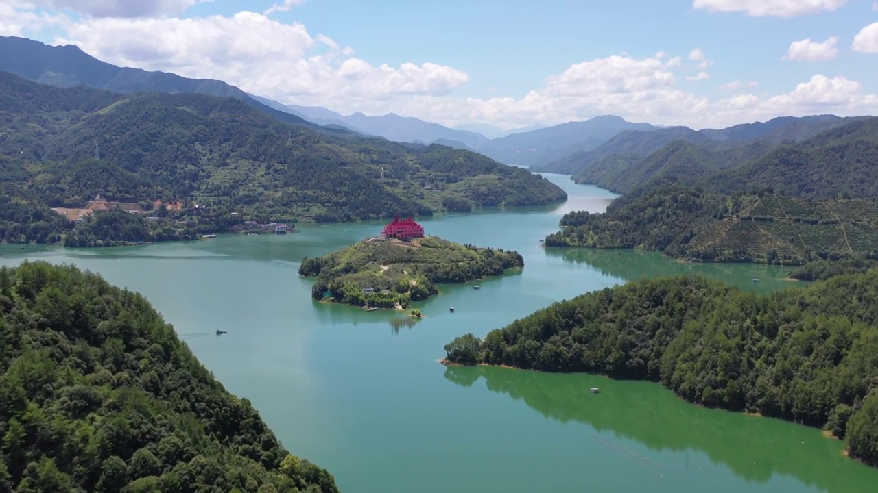 浙江丽水云和湖仙宫景区视频素材