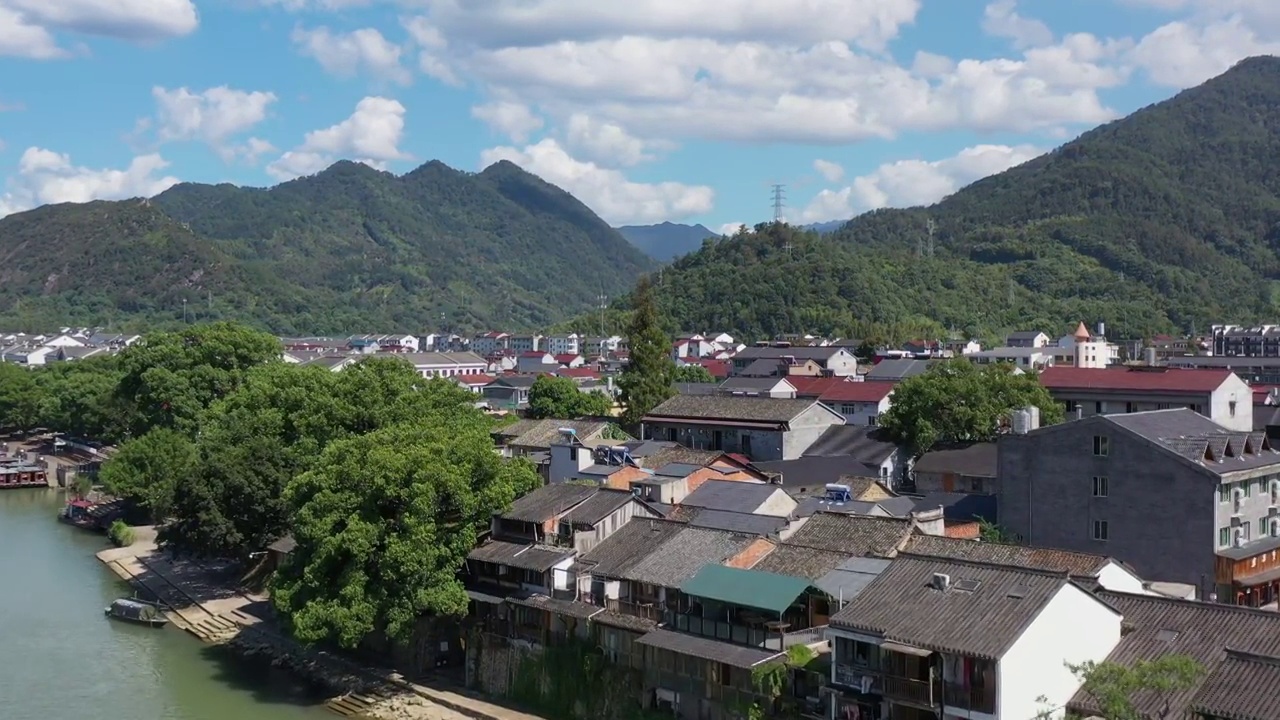 浙江丽水古堰画乡风光视频素材