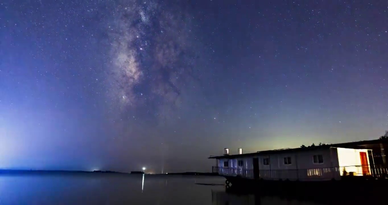 成子湖星空延时视频素材