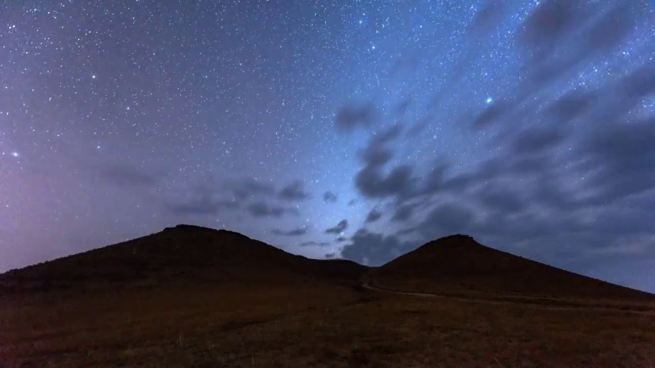 锡林浩特平顶山星空视频素材