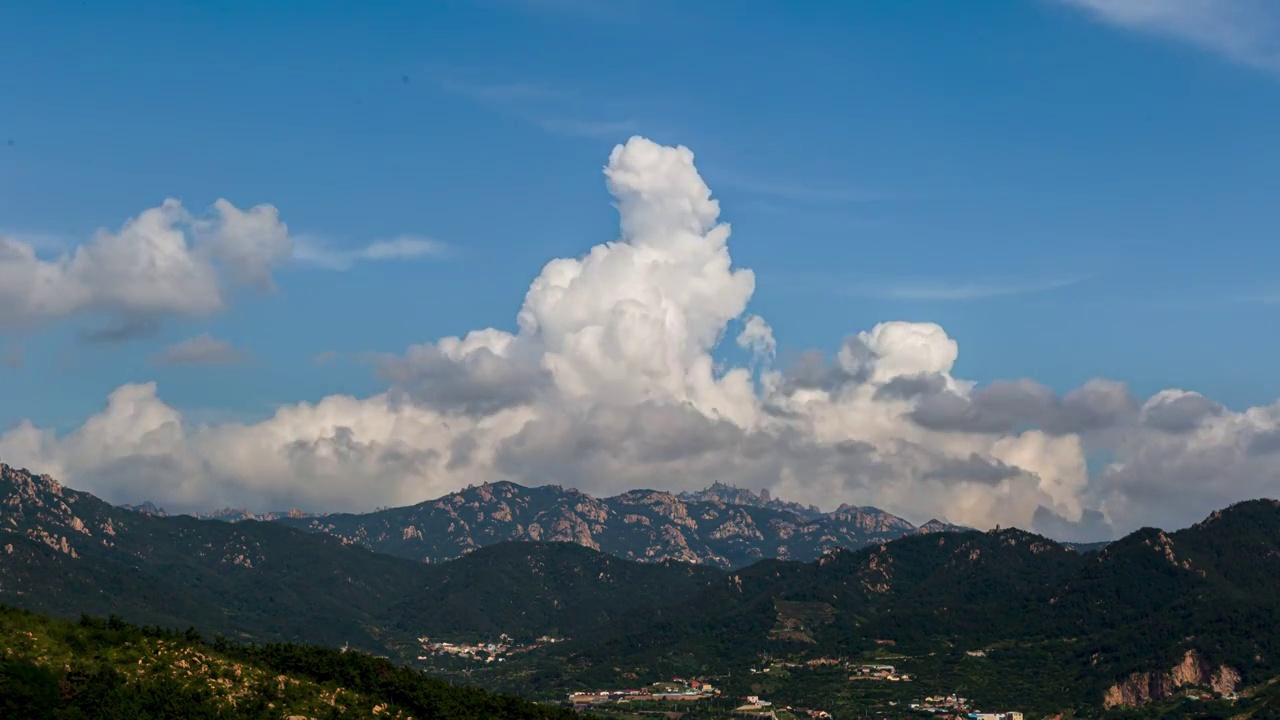 崂山白云蓝天视频素材