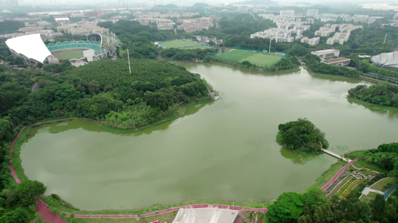 广东省广州市大学城中心湖视频素材