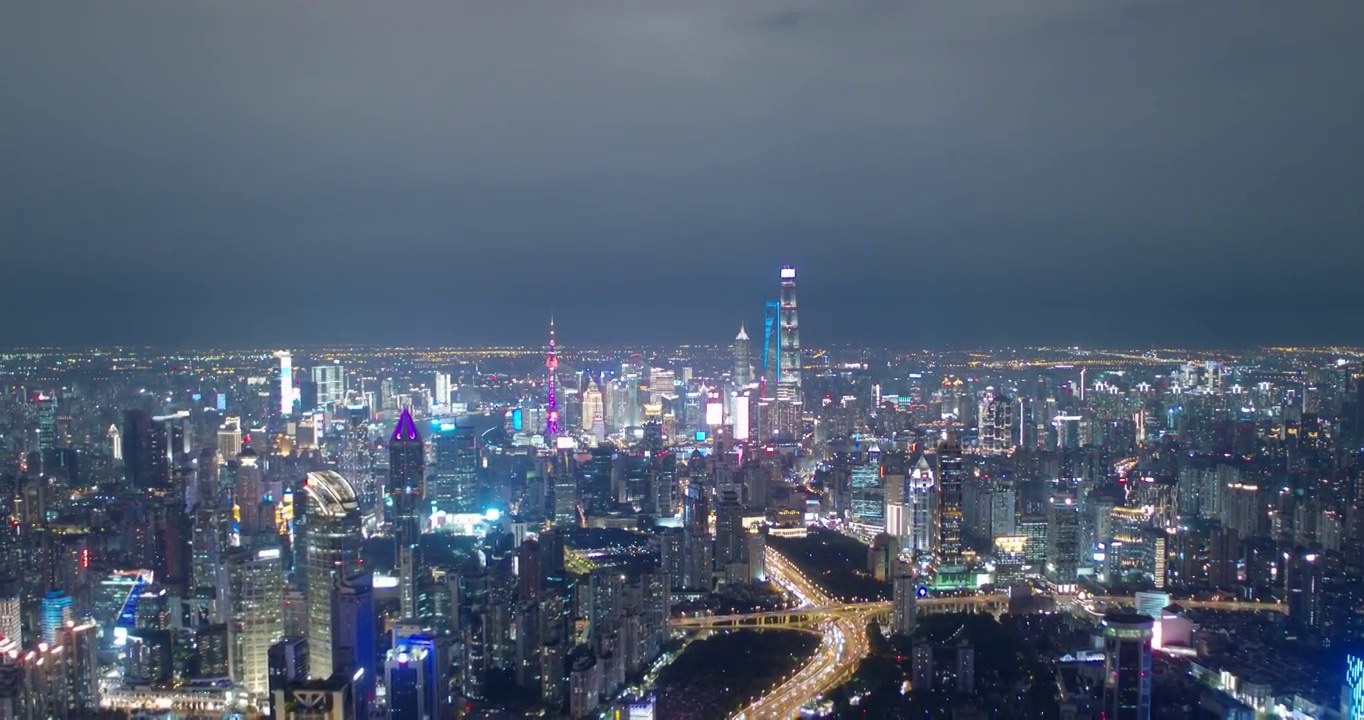 上海夜景航拍视频素材