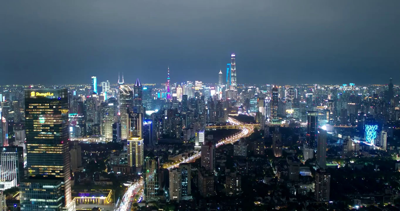 上海夜景航拍视频素材