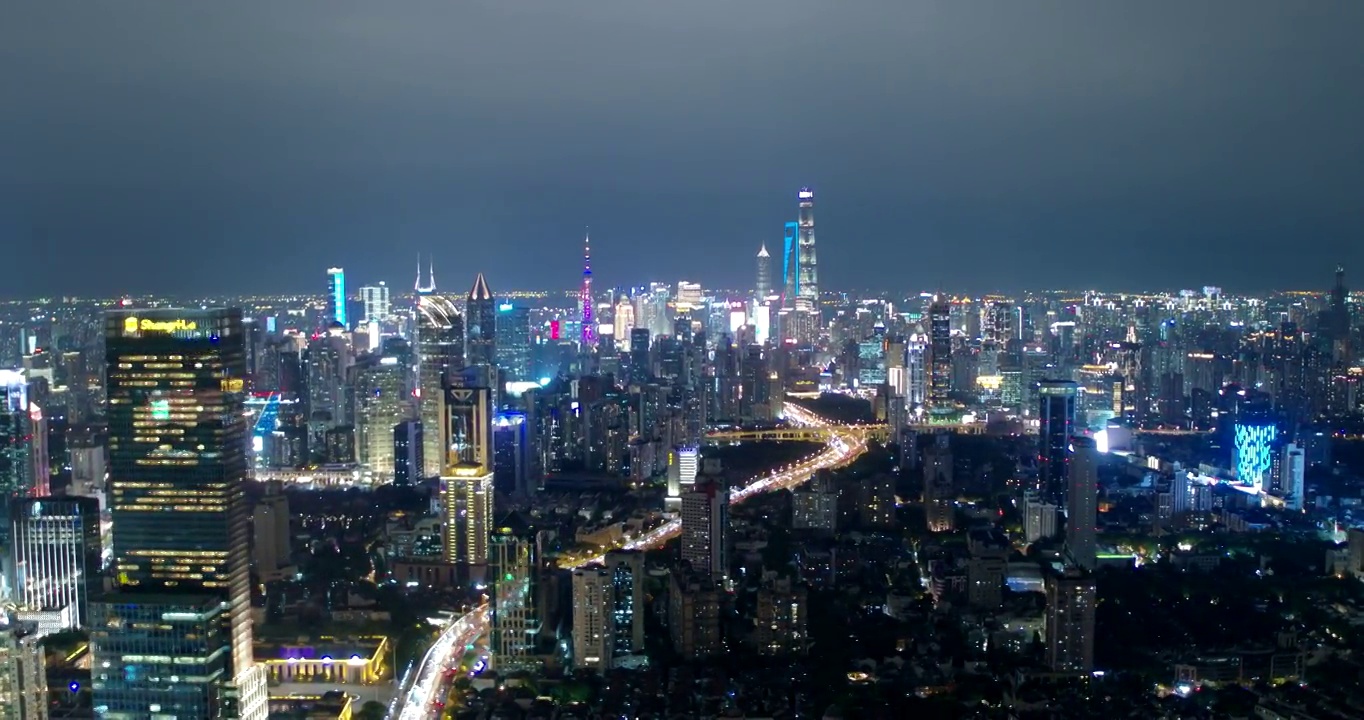 上海夜景航拍视频素材