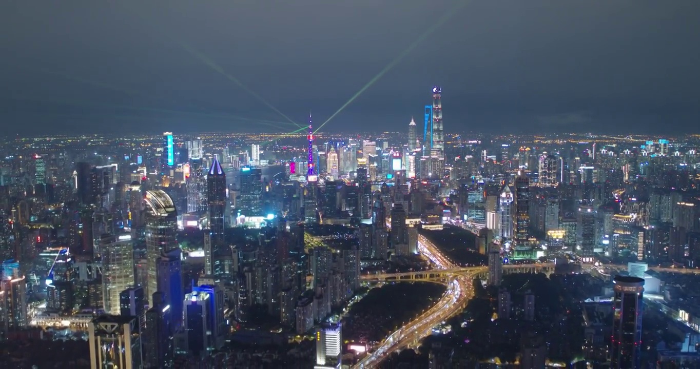 上海夜景航拍视频素材