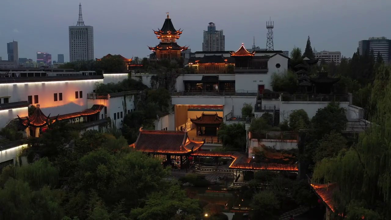 南京江宁织造博物馆夜景视频素材