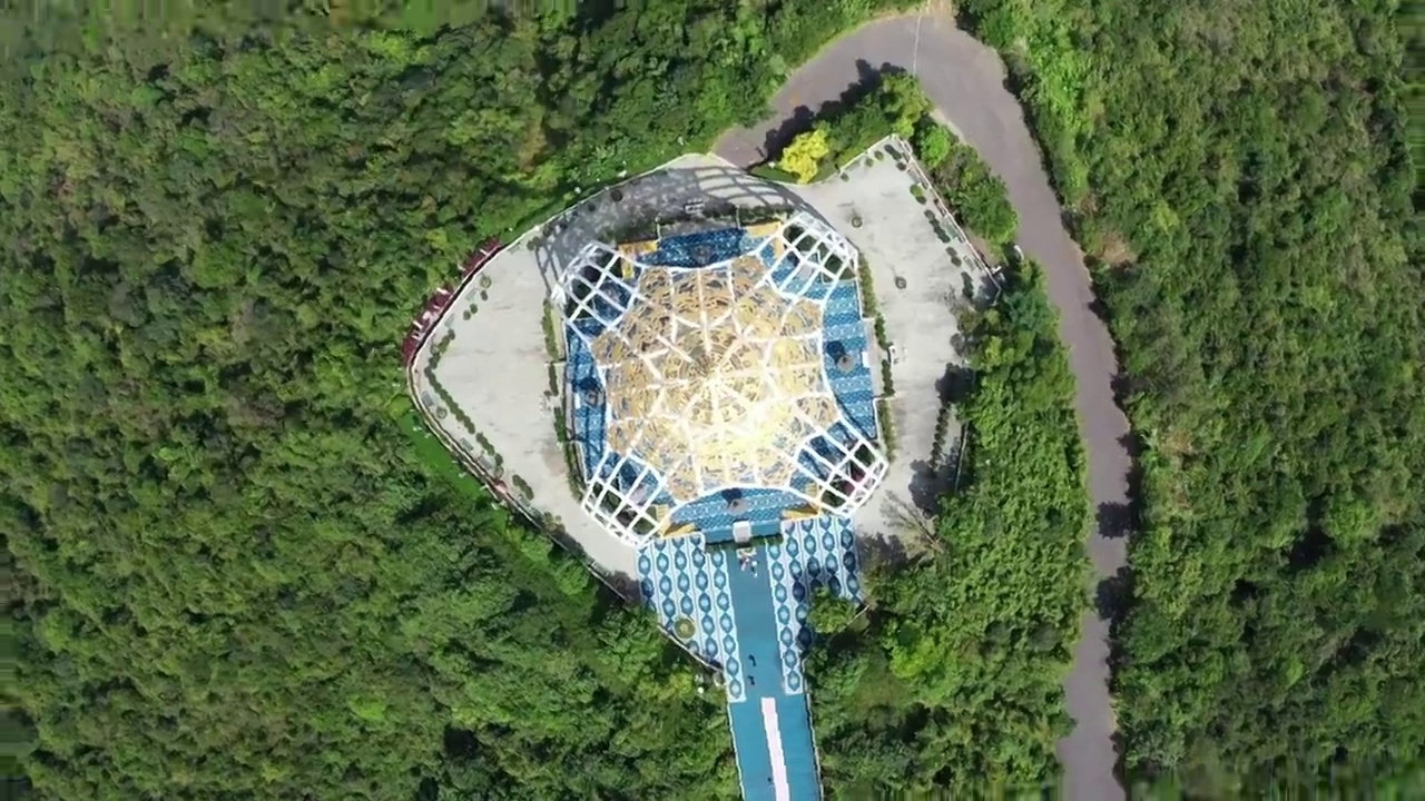 广东省深圳市盐田区东部华侨城大华兴寺航拍视频素材