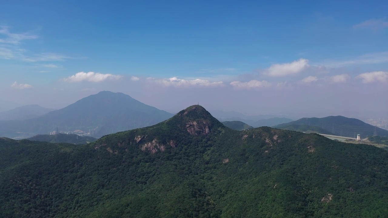 广东省深圳市盐田区东部华侨城大华兴寺航拍视频素材