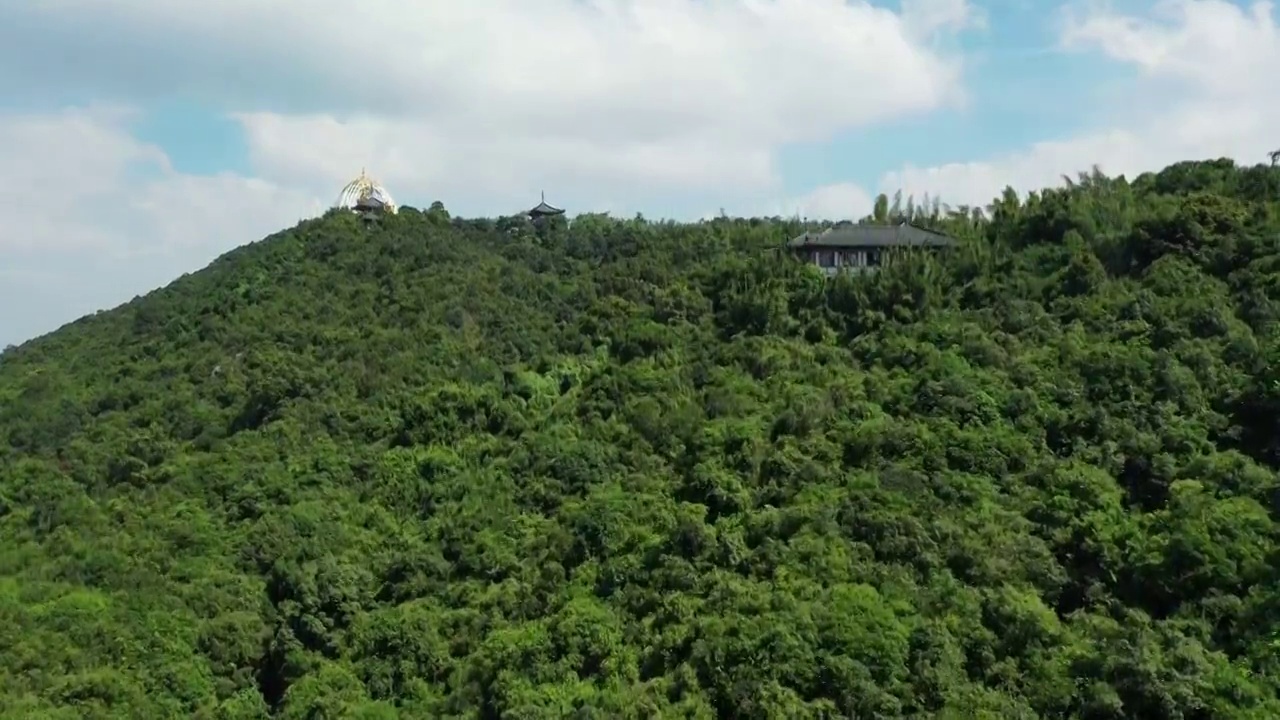 广东省深圳市盐田区东部华侨城大华兴寺航拍视频素材