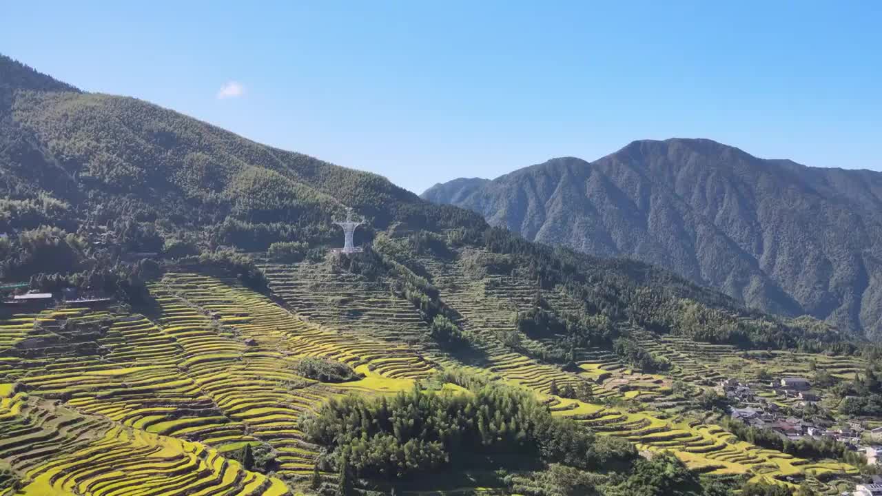 浙江丽水云和梯田景区风光大疆航拍视频素材