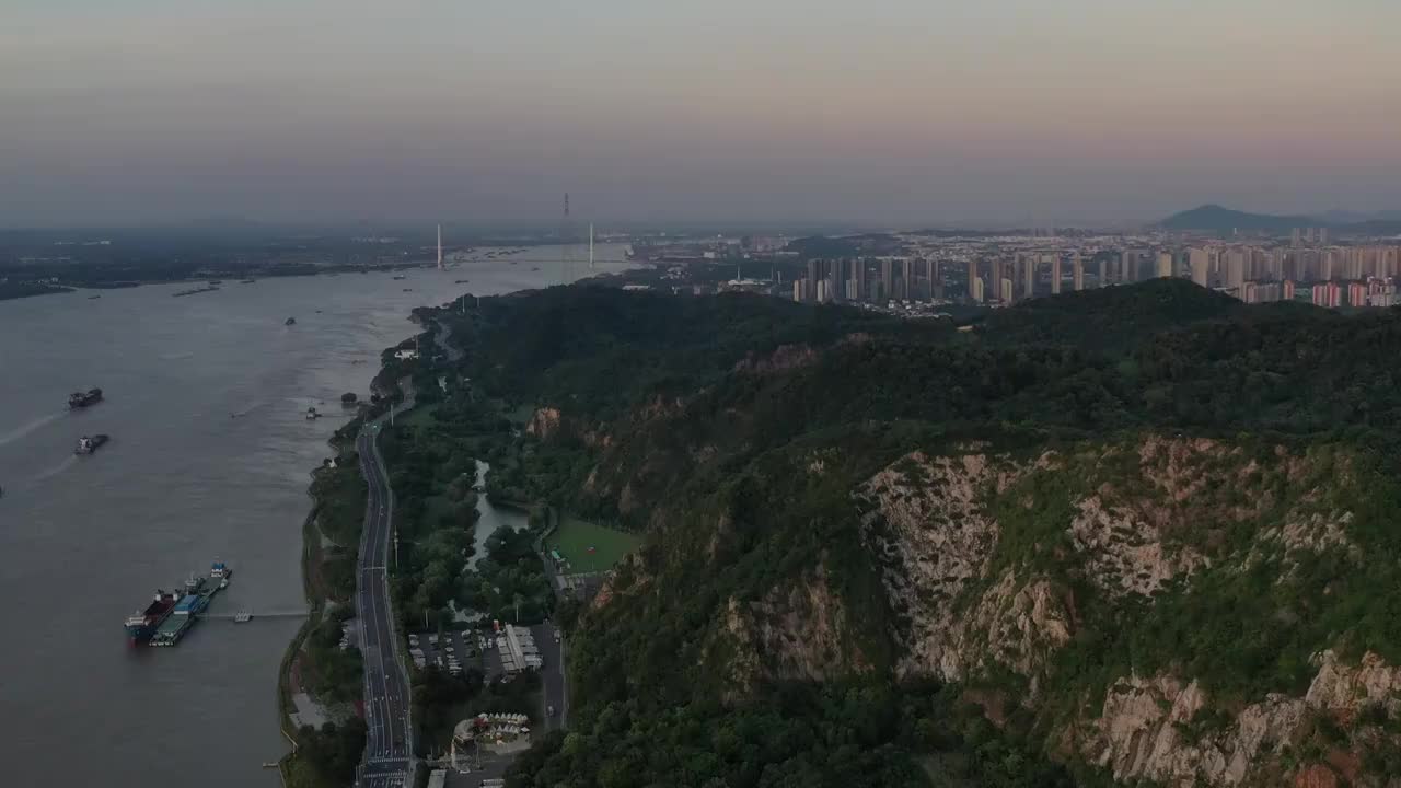 南京幕府山滨江风景带视频素材