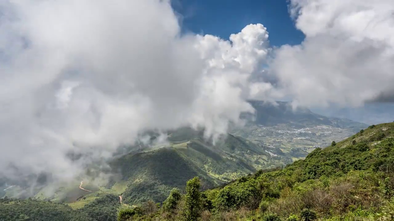 云南省红河州石屏县大冷山云海风光视频素材