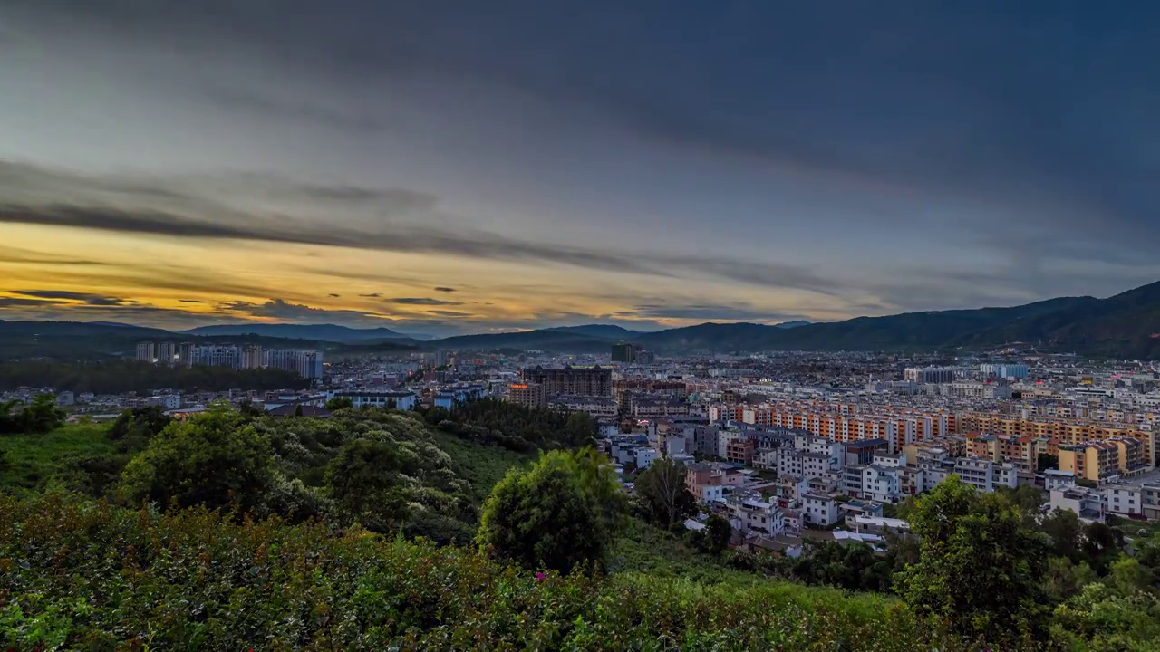 云南省红河州石屏县县城夜景视频素材