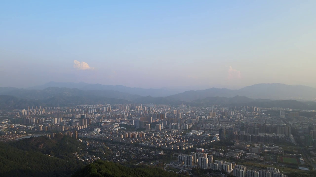 浙江丽水城区和山区风光大疆航拍视频素材