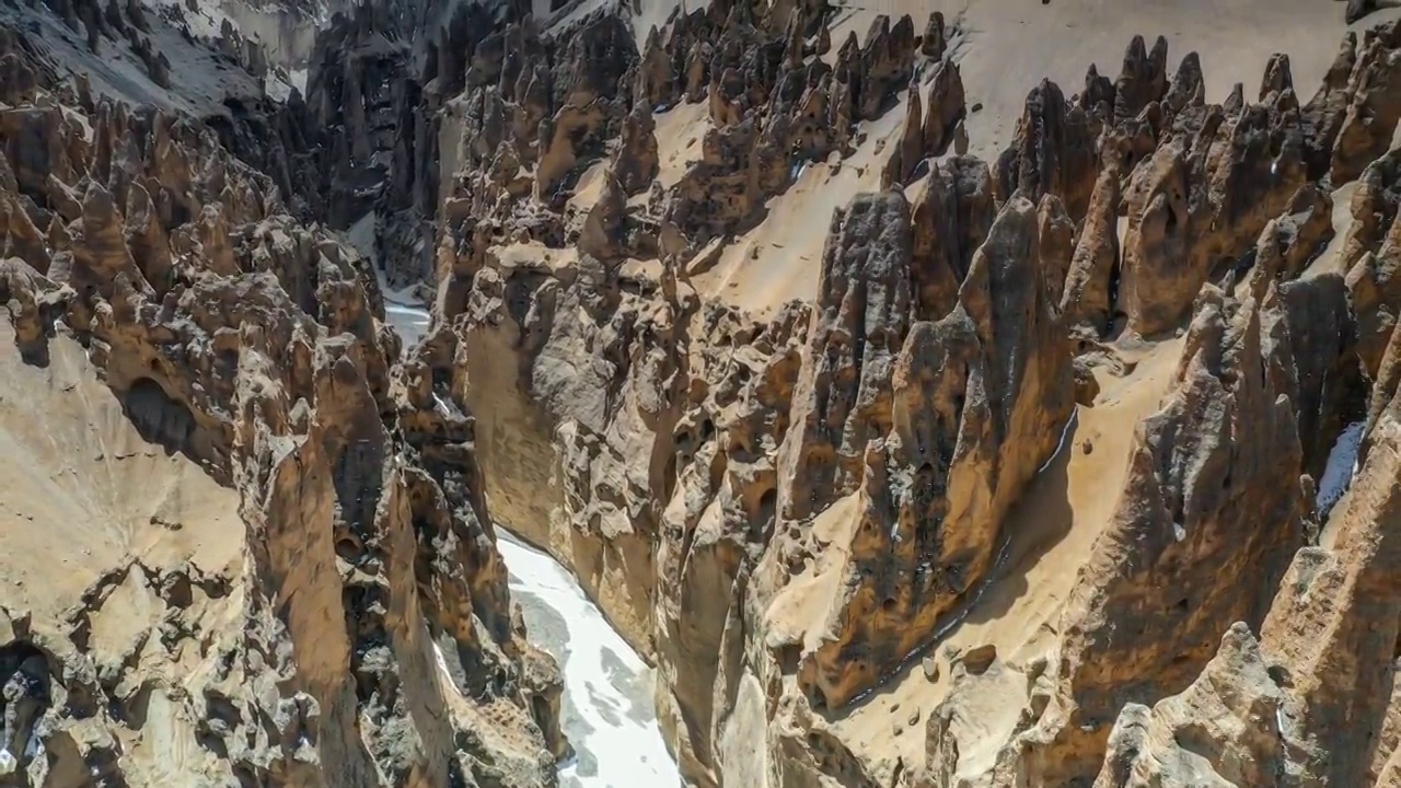 西藏日喀则牧村土林奇林峡风光视频素材