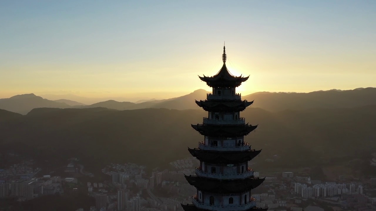 个旧市夕阳视频素材