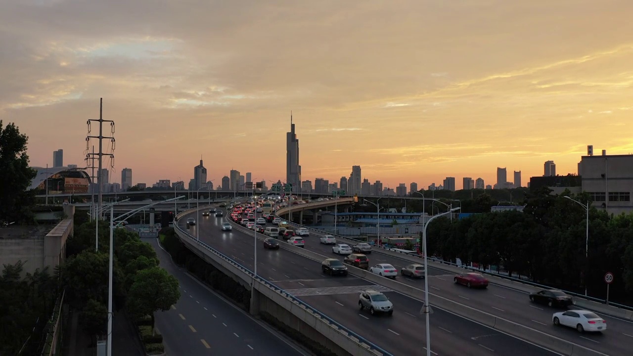 航拍现代都市夜景视频素材