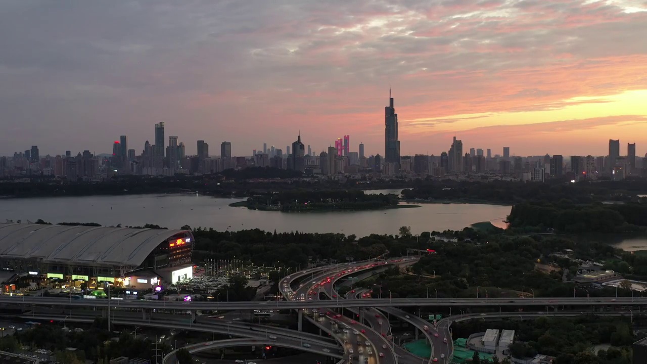 航拍现代都市夜景视频素材